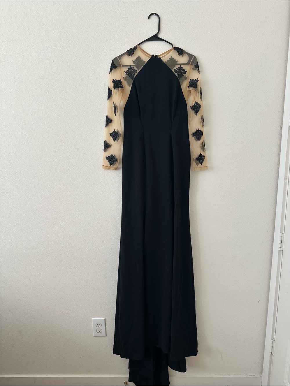 Designer Lela Rose Damask Beaded Sheer-Inset Gown, Size 4, NWT, Value $5595